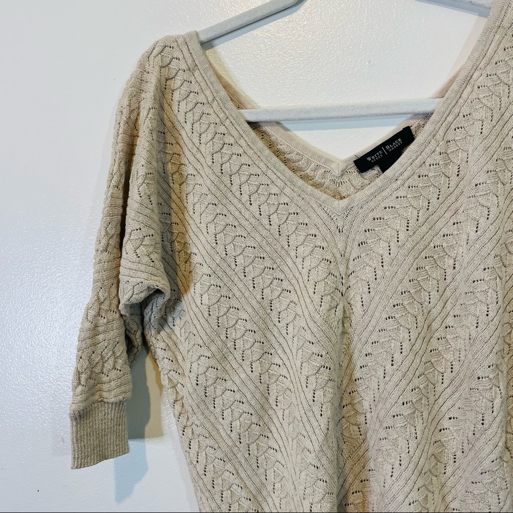 White House Black Market | v neck light weight sparkle sweater - Picture 3 of 4